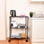 Picture of Simple Deluxe Heavy Duty 3-Shelf Shelving with Wheels, Adjustable Storage Units, Steel Organizer Wire Rack, 23" W x 13" D x 33" H, Black