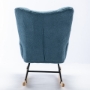 Picture of Rocking Chair, Soft Teddy Fabric Rocking Chair for Nursery, Comfy Wingback Glider Rocker with Safe Solid Wood Base for Living Room Bedroom Balcony (blue)
