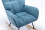 Picture of Rocking Chair, Soft Teddy Fabric Rocking Chair for Nursery, Comfy Wingback Glider Rocker with Safe Solid Wood Base for Living Room Bedroom Balcony (blue)