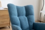 Picture of Rocking Chair, Soft Teddy Fabric Rocking Chair for Nursery, Comfy Wingback Glider Rocker with Safe Solid Wood Base for Living Room Bedroom Balcony (blue)