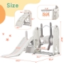 Picture of Toddler Slide and Swing Set 5 in 1, Kids Playground Climber Slide Playset with Basketball Hoop Freestanding Combination for Babies Indoor & Outdoor