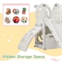 Picture of Toddler Slide and Swing Set 5 in 1, Kids Playground Climber Slide Playset with Basketball Hoop Freestanding Combination for Babies Indoor & Outdoor