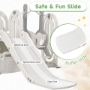 Picture of Toddler Slide and Swing Set 5 in 1, Kids Playground Climber Slide Playset with Basketball Hoop Freestanding Combination for Babies Indoor & Outdoor