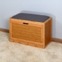 Picture of Entryway Bamboo Bench Living Room Storage Shoe Rack with Foldable Shelf 24.8 x 11.6 x 18.9 inch