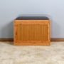Picture of Entryway Bamboo Bench Living Room Storage Shoe Rack with Foldable Shelf 24.8 x 11.6 x 18.9 inch