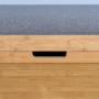 Picture of Entryway Bamboo Bench Living Room Storage Shoe Rack with Foldable Shelf 24.8 x 11.6 x 18.9 inch