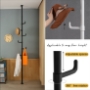 Picture of Adjustable Laundry Pole Clothes Drying Rack Coat Hanger DIY Floor to Ceiling Tension Rod Storage Organizer for Indoor, Balcony - White