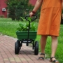 Picture of Folding car Poly Garden dump truck with steel frame, 10 inches. Pneumatic tire, 300 lb capacity body 55L Green