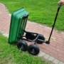 Picture of Folding car Poly Garden dump truck with steel frame, 10 inches. Pneumatic tire, 300 lb capacity body 55L Green