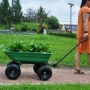 Picture of Folding car Poly Garden dump truck with steel frame, 10 inches. Pneumatic tire, 300 lb capacity body 55L Green
