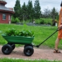 Picture of Folding car Poly Garden dump truck with steel frame, 10 inches. Pneumatic tire, 300 lb capacity body 55L Green