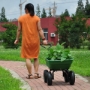 Picture of Folding car Poly Garden dump truck with steel frame, 10 inches. Pneumatic tire, 300 lb capacity body 55L Green