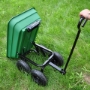 Picture of Folding car Poly Garden dump truck with steel frame, 10 inches. Pneumatic tire, 300 lb capacity body 55L Green