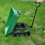 Picture of Folding car Poly Garden dump truck with steel frame, 10 inches. Pneumatic tire, 300 lb capacity body 55L Green